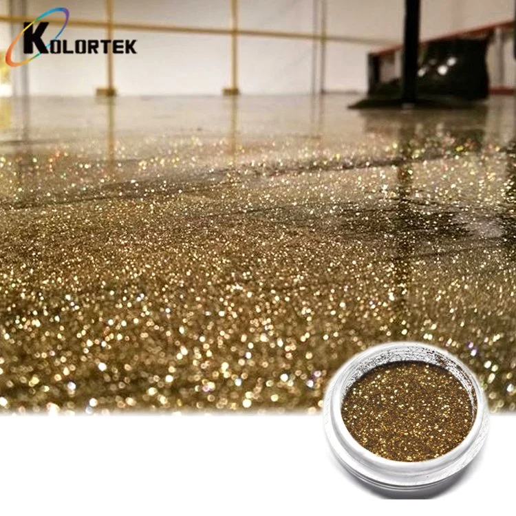 Glitter Wholesale 3D Metallic Epoxy resina Pisos brillante Proveedor