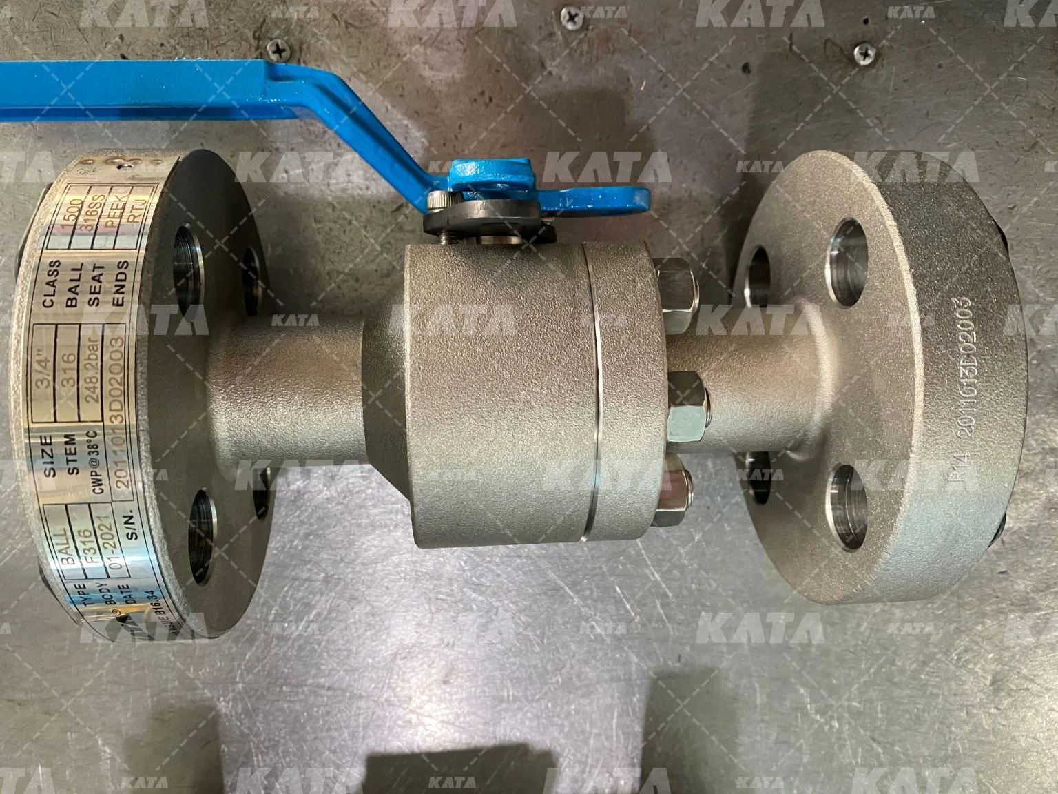 Flanged End Ball Valve, ASTM A105, Cl1500, 1/2 Inch, Two Piece