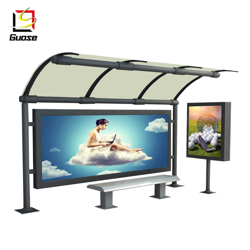 Outdoor Street Furniture Light Box Waiting Shed Solar System Bus Shelter