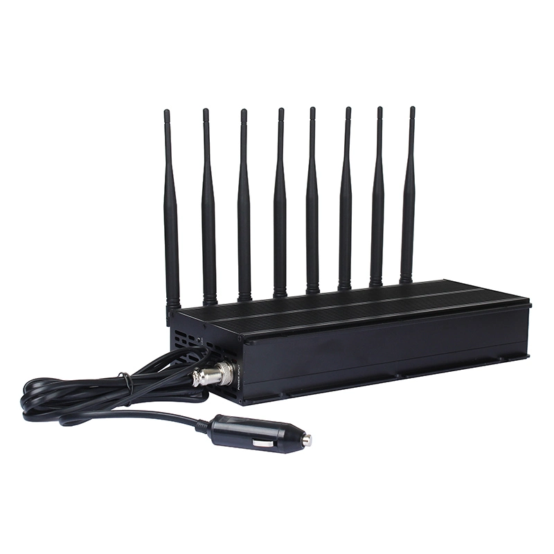 Table réglable Bureau Mobile Cell Phone jammer avec 8 antennes 3G 4G signal téléphonique Blocker avec GPS 2.4G