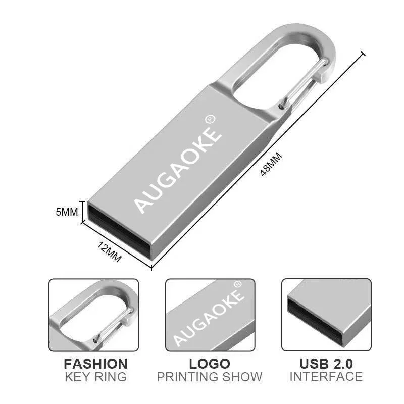 Augaoke Gjus81 Cheapest Flash Drive Custom Bulk barato 64GB Metal USB del ordenador