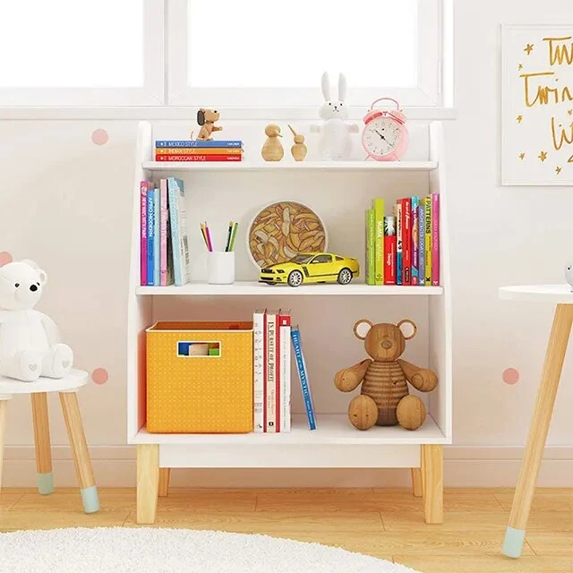 China Großhandel Kinder Möbel Holzspielzeug Box Storage Kabinett Buch Regal Holzregal Bücherregal Babymöbel