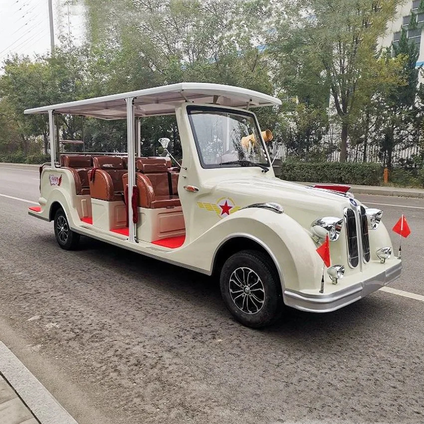 New Energy 11 Seater Fintage Luxury School Electric Classic Vintage Sightseeing Car Bus