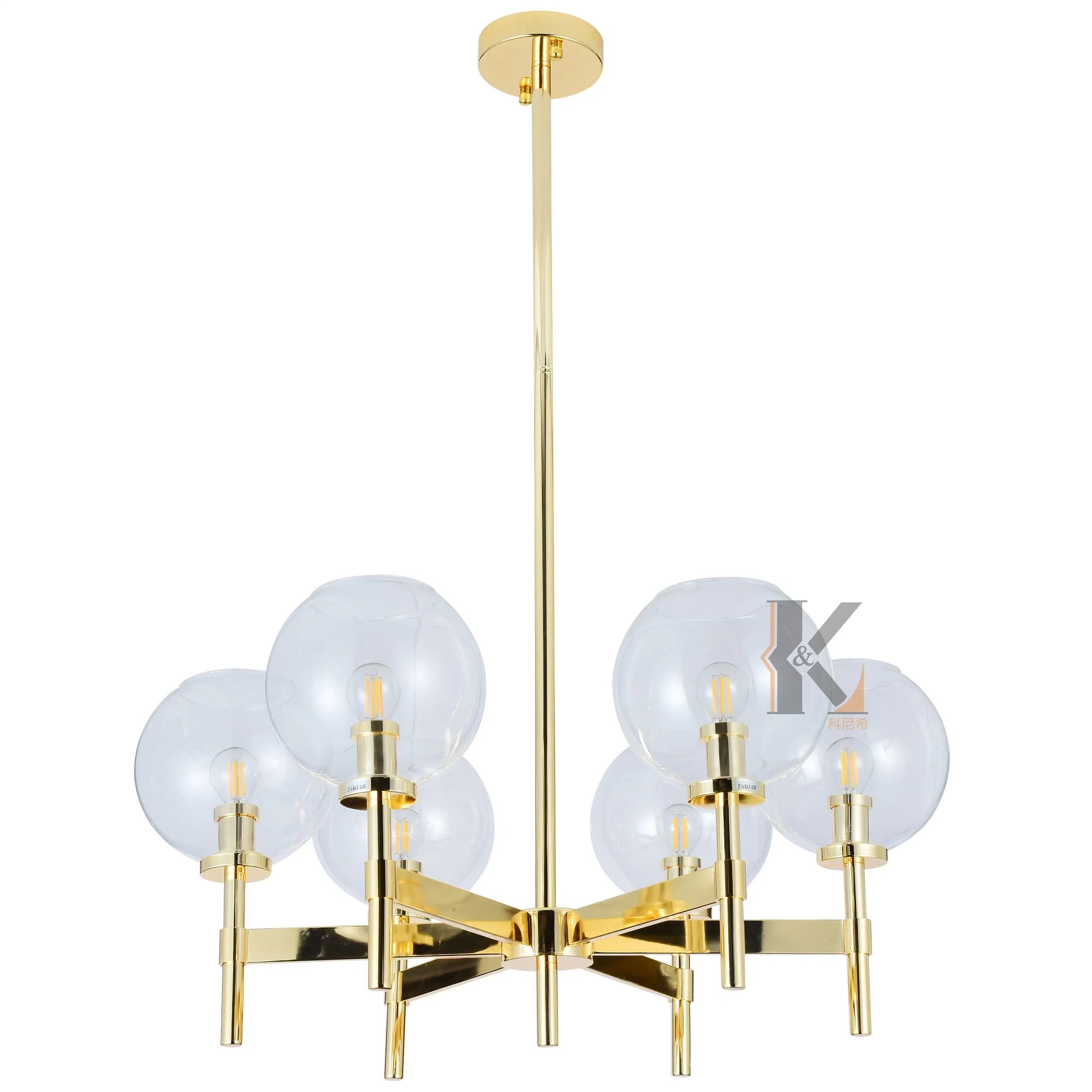 Luxo nórdicos moderna sala de estar decorativa Lâmpadas Loft Lustre pendurar redonda de vidro