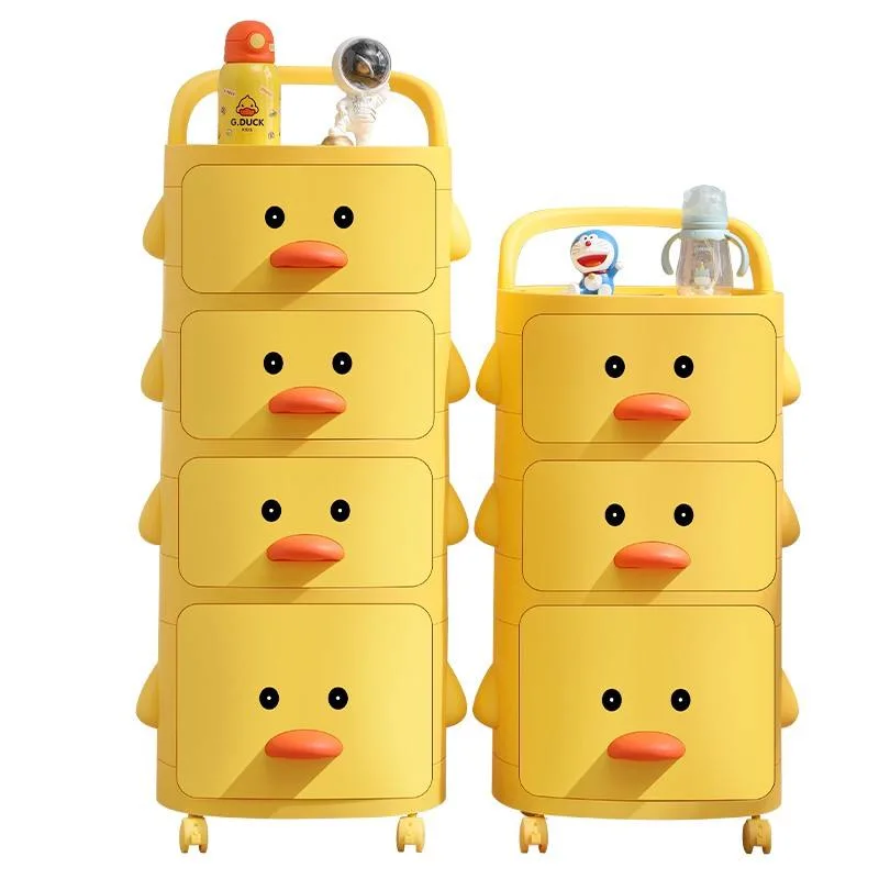 Trolley Plastic Kindergarten Furniture Children Toy Storage Rack