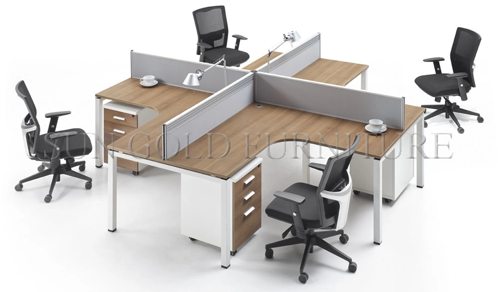 (SZ-WS374) Cheap 4 Seat Cubicle Panel Partition Office Workstation