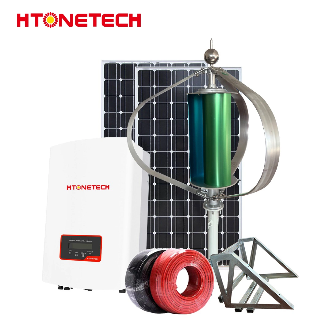 Htonetech China Battery Solar Panel Suppliers 5kw 10kw 25kw 30W 40kw 30kw Solar Power System with Turbo Wind Generator