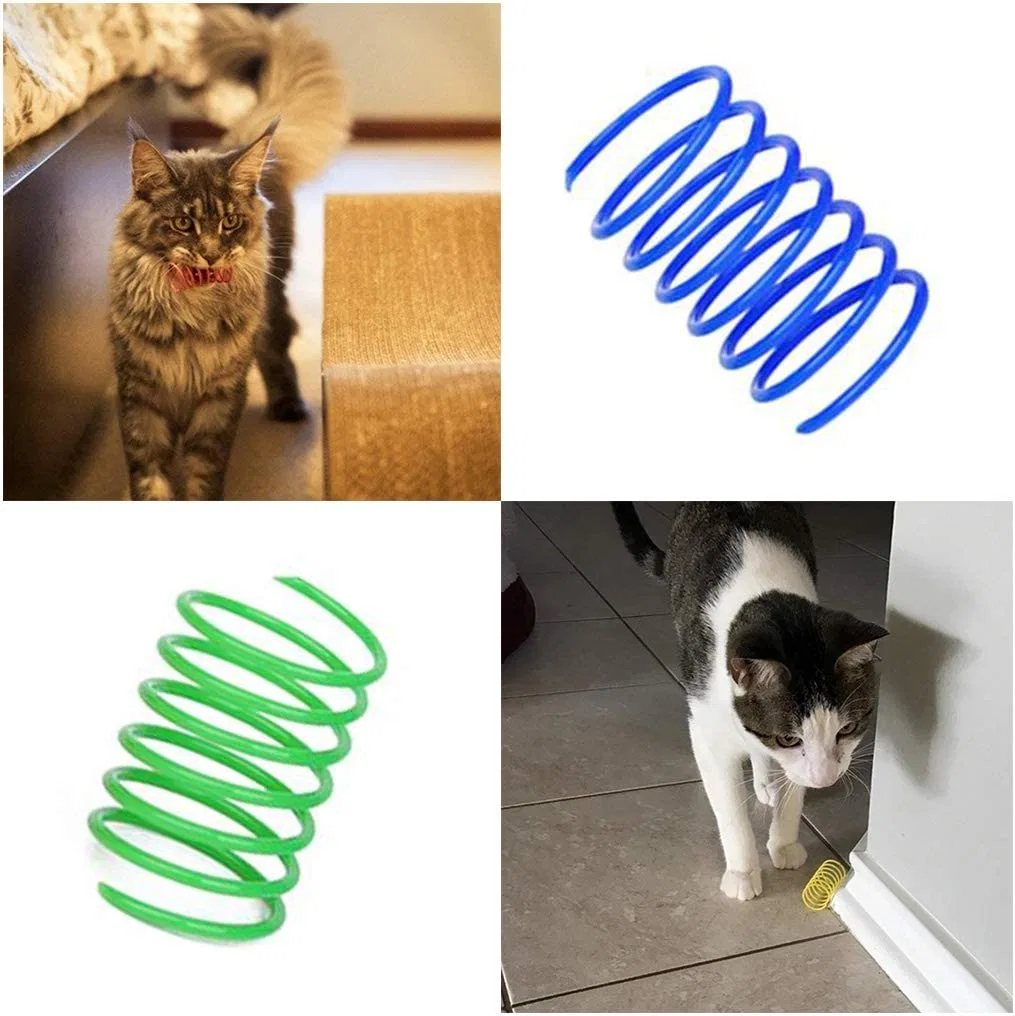 Cat Creative Toy to Kill Time and Keep Fit Interactive Cat Toy Durable Heavy Plastic Spring Colorful Springs Cat Toy