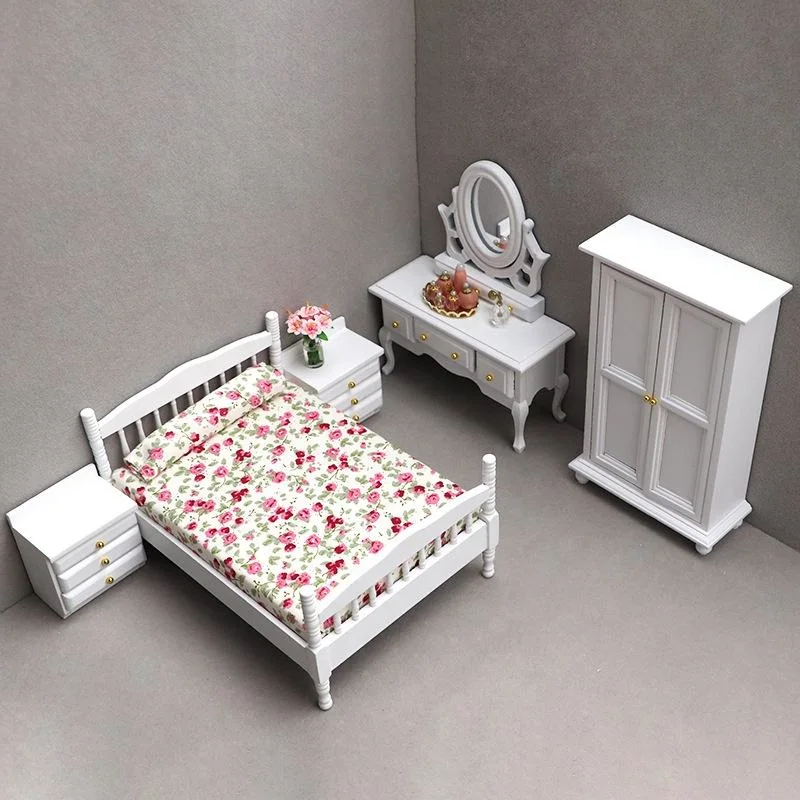 1: 12 Meubles de chambre à coucher miniatures pour maison de poupées Accessoires de décoration