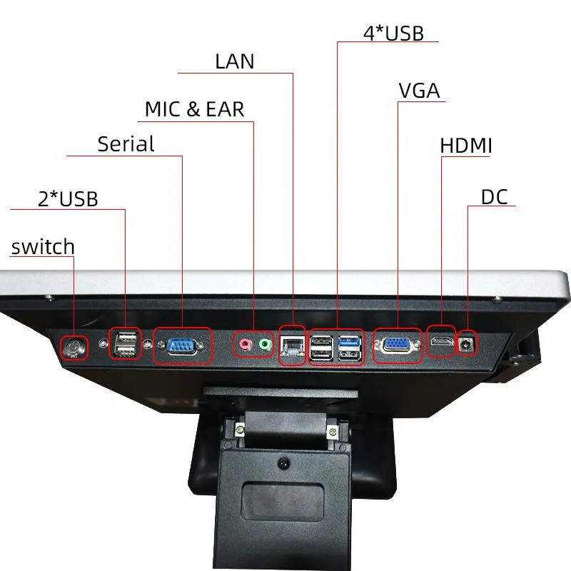 New Point Sale System 2 Screen Fingerprint Optional Built-in WiFi Terminal Cash Register All One POS Systems