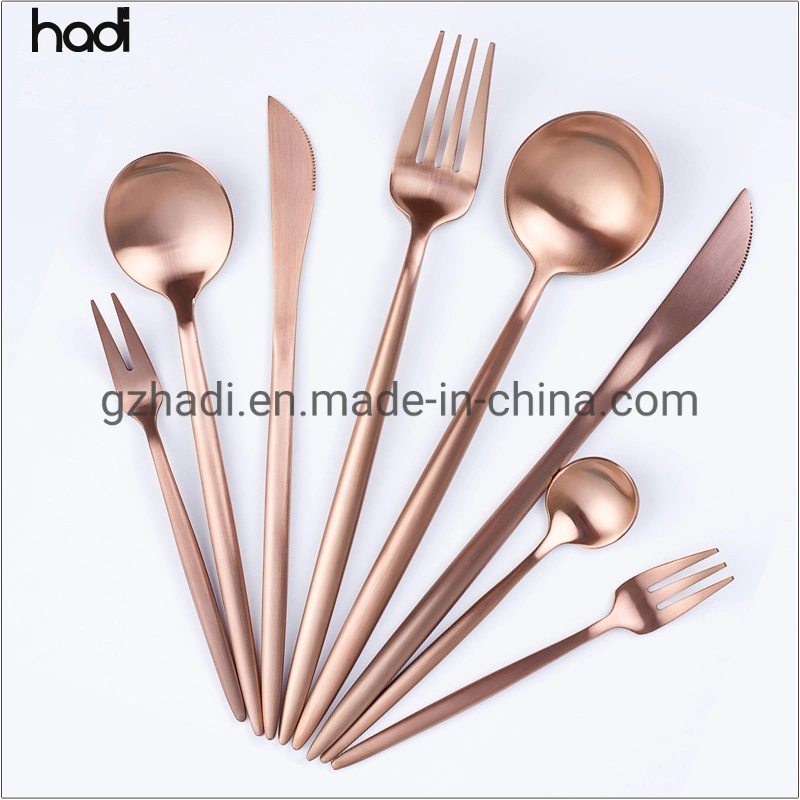 Guangzhou Atacado Spoon e fábrica de garfos Bulk Tableware Jantar Prata Conjunto de talheres de talheres de aço inoxidável Tailândia para venda