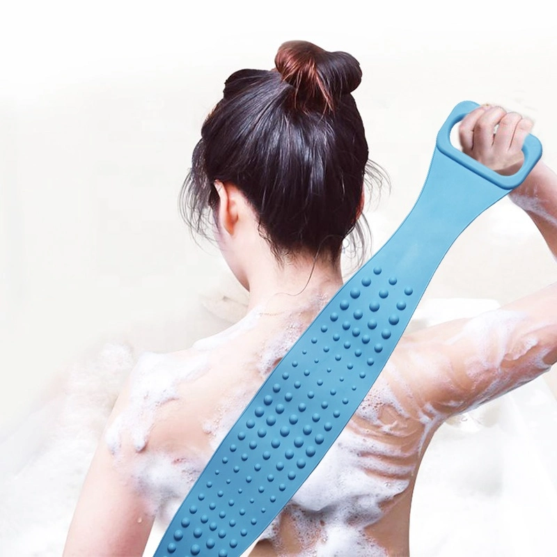 Silicone corps BAIN EXFOLIANT brosse longue ceinture arrière en silicone de bain Baignoire Douche Corps de la courroie de lavage