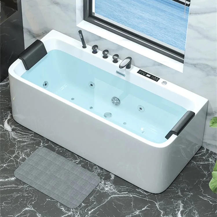 Japanese Massage Hydrotherapy Control Panel SPA Whirlpool Rectangular Freestanding Soaking Bathtub