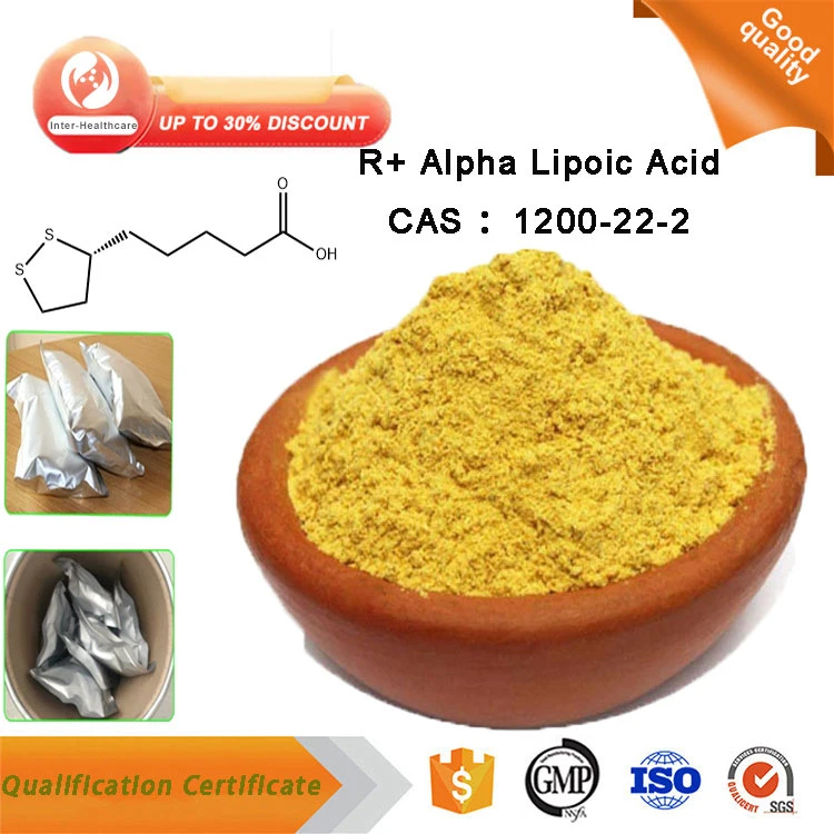 Venta caliente complemento nutricional R+ El Ácido Alfa Lipoico polvo CAS 1200-22-2
