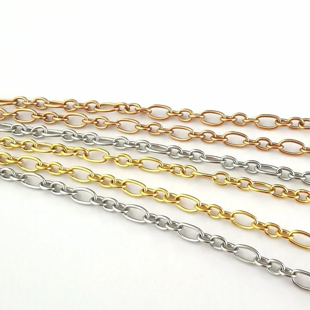 Stainless Steel 316L Necklace Bracelet Making Cable Chain Long and Short 1: 3