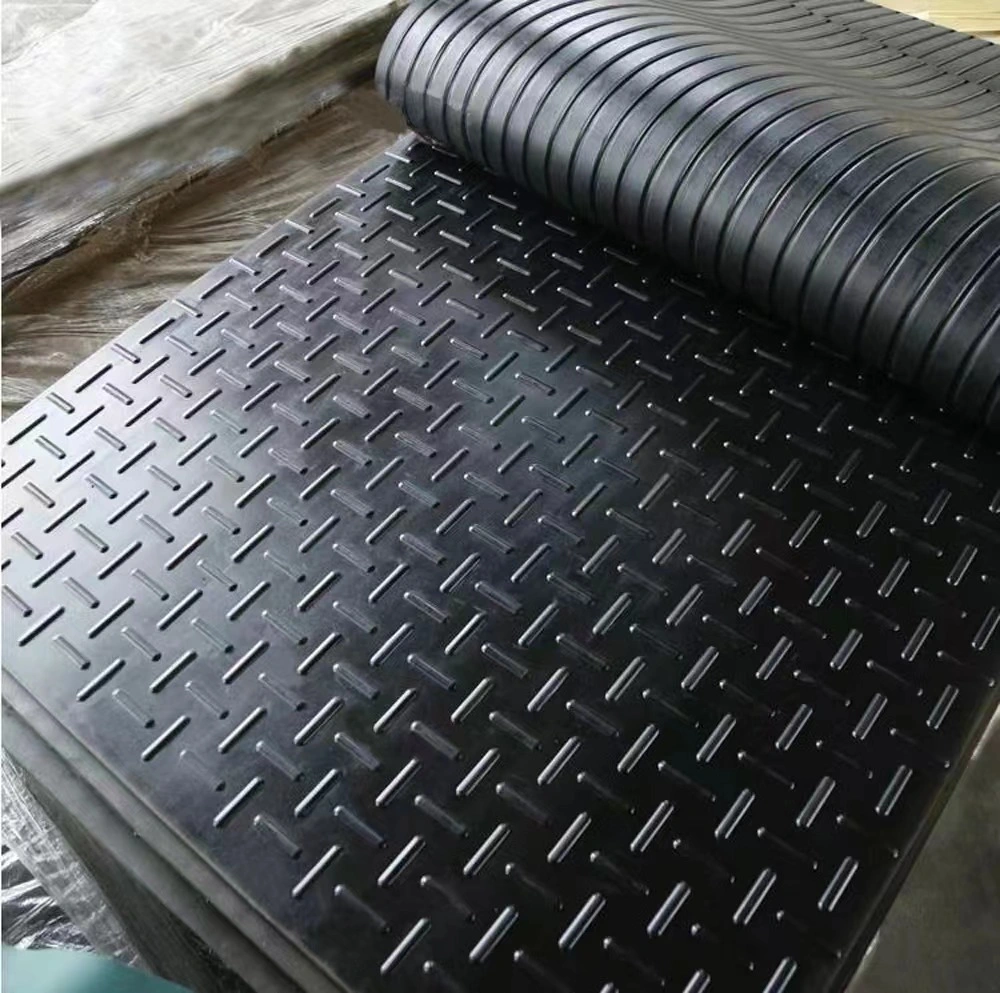 Interlocking Heavy Duty Rubber Stable Mat 4X6FT Back with Groove Rubber Mat