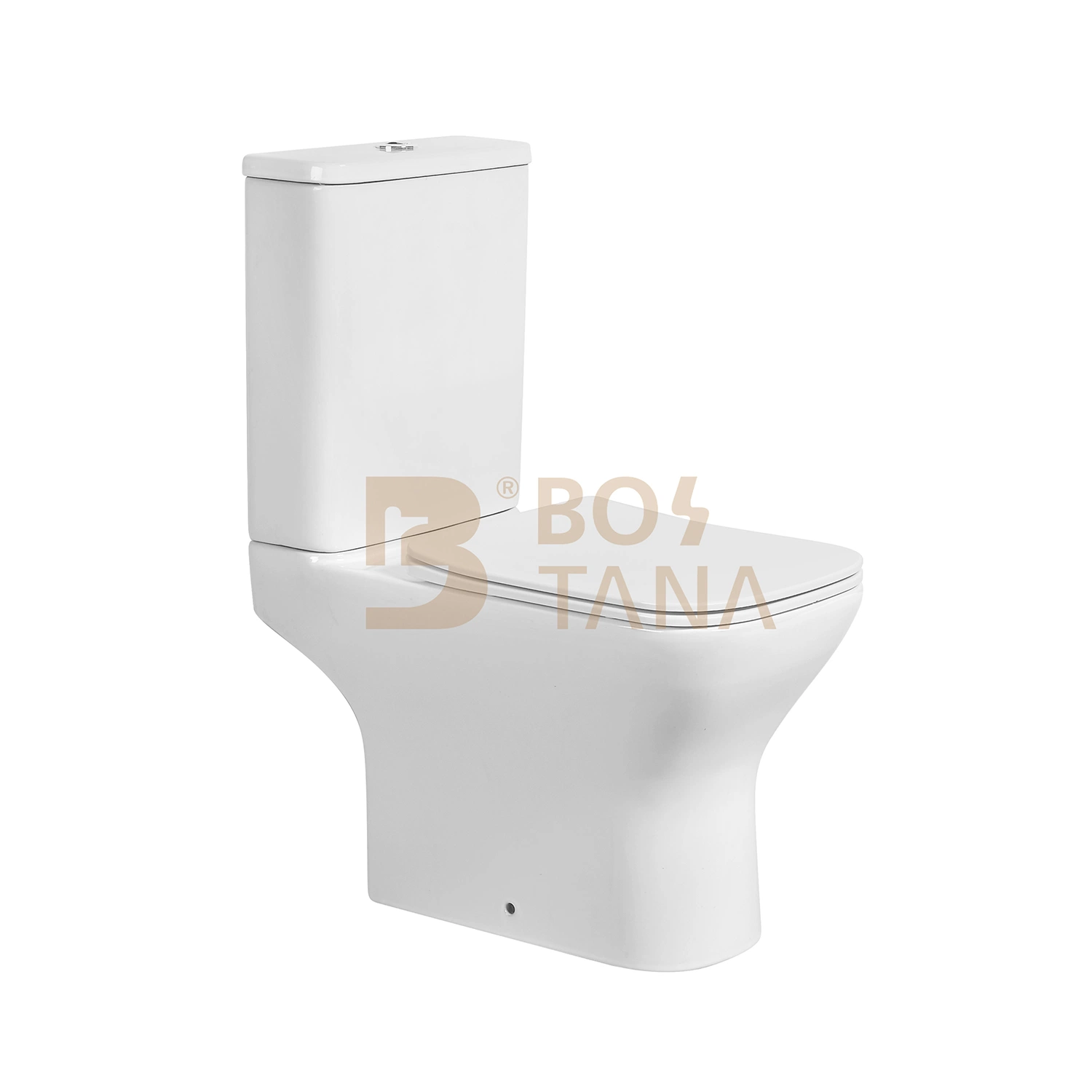 Sanitary Ware Square Design Two-Piece Toilet Middle East Market Ceramic