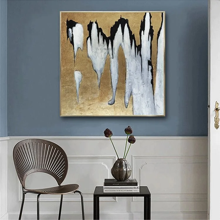 Modern Art Abstract Canvas Oil Picture Hanging Kit Large Wall Paintings for Living Room Framed