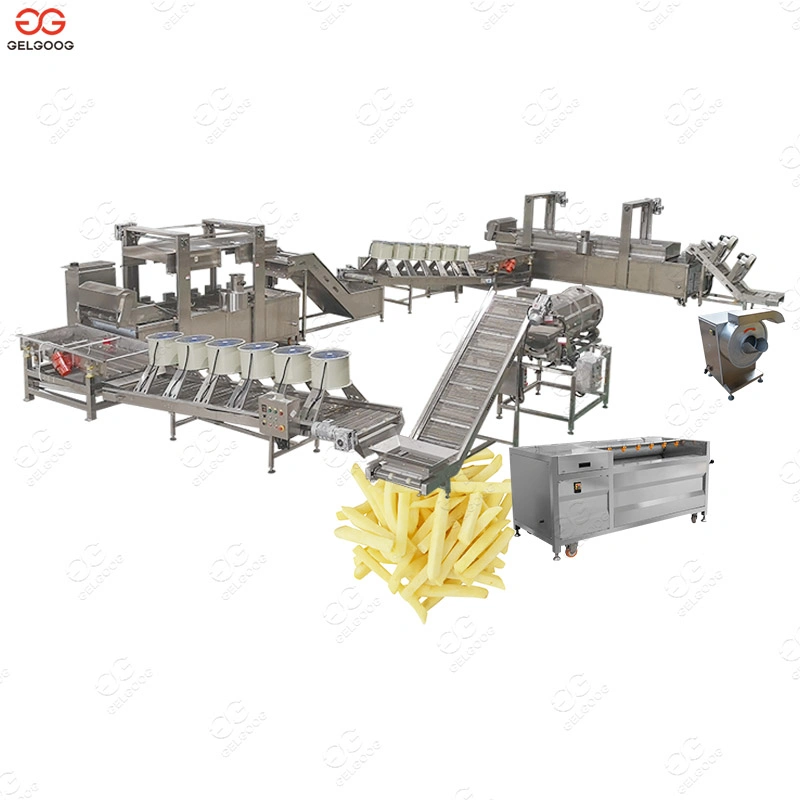 Batatas fritas congeladas fazendo a linha de produção de batatas fritas Custo da fábrica