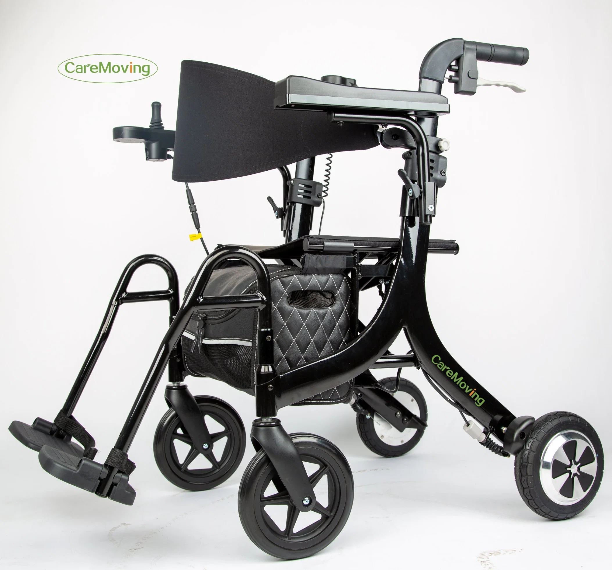 Electric Walker Rollator with Seat Foldable Lightweight Rolling Walker with 500W Wheelchair Brushless Motor