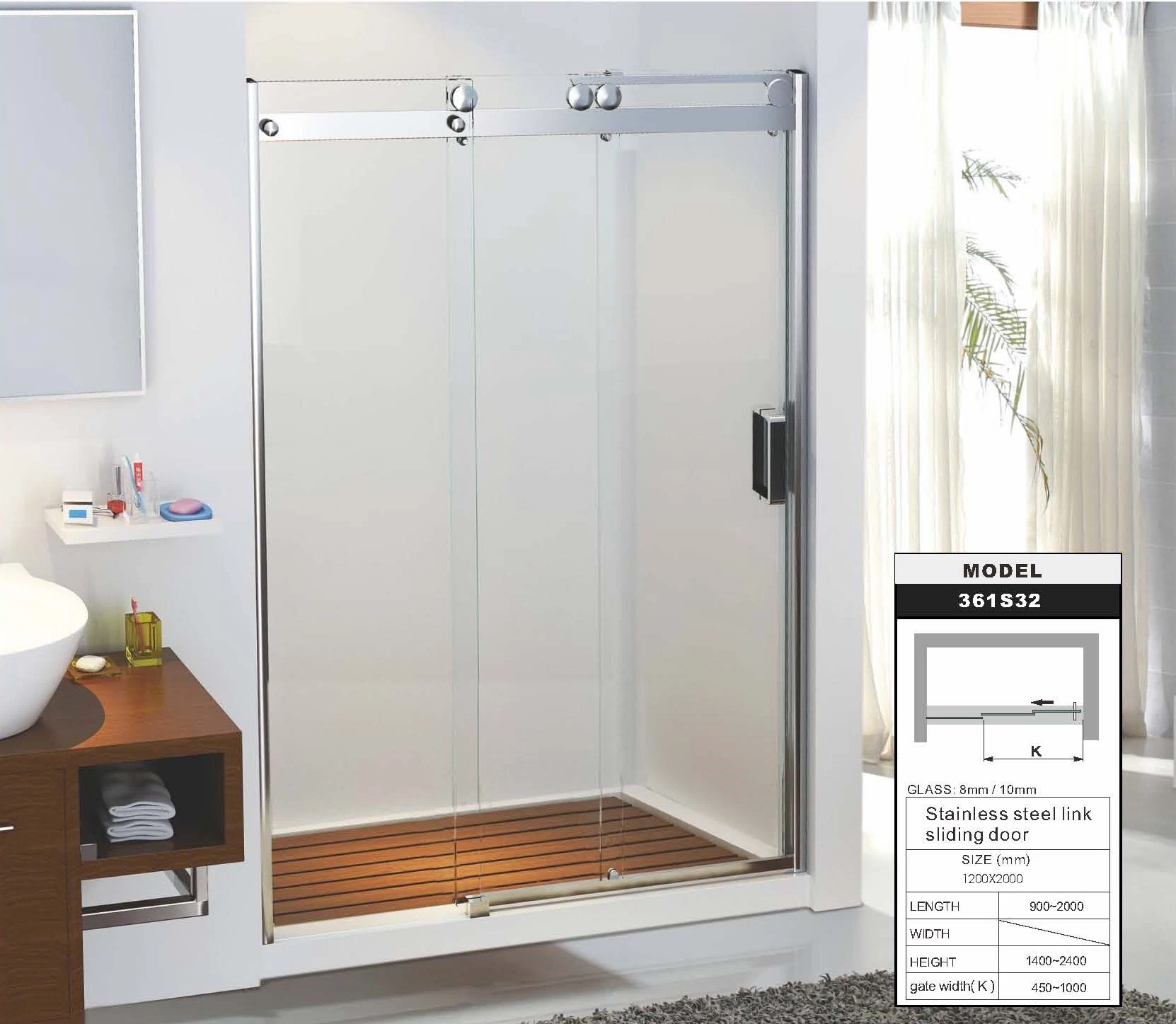 China Supplier Shower Enclosures Transparent Shower Room 361s22