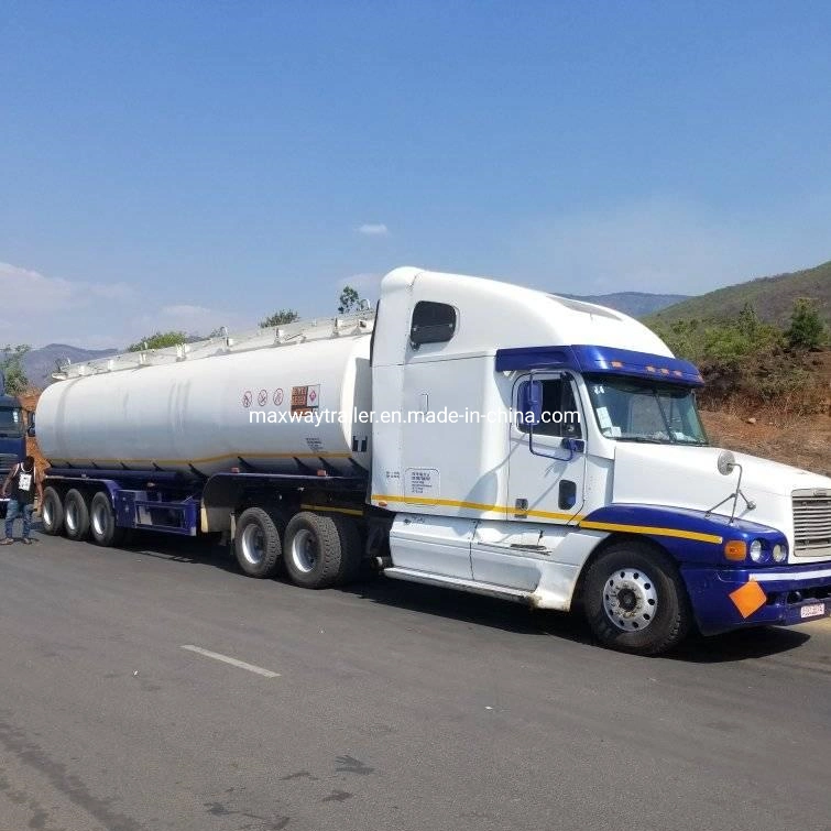 54000 litros de aceite de palma Petrolero el depósito de combustible de acero de carbono del depósito de aceite semi remolque