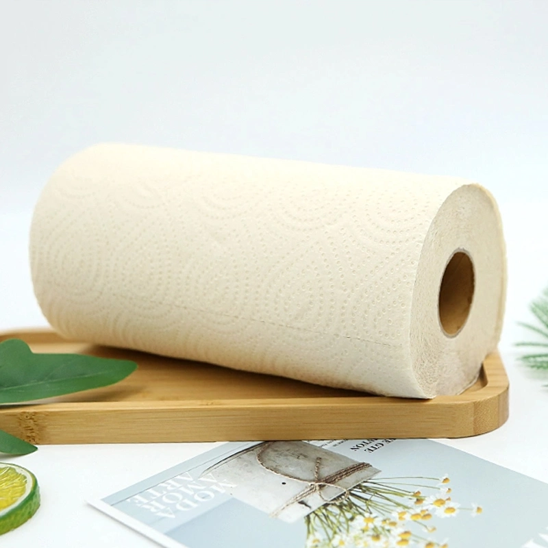 100% Bamboo Virgin Pulp Embossed Kitchen Tissue Paper Roll, strong Water Absorption Soft Bamboo Kitchen Paper Towel FDA&amp;CE&amp; ISO Factory Supply