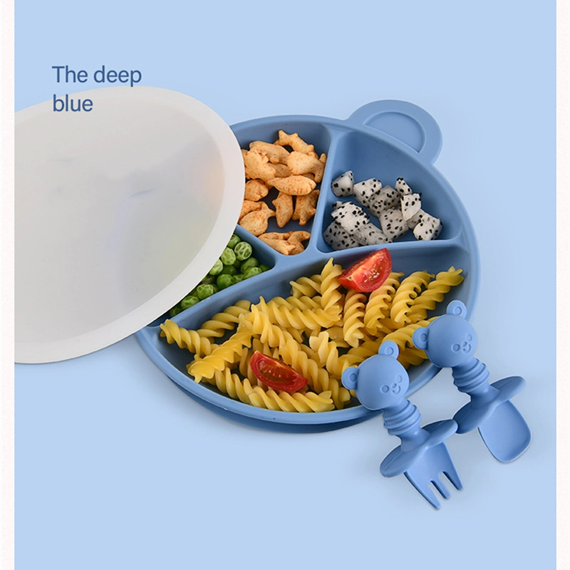 Food Grade Silicone Irregular One-Piece Silicone Baby Feeding Bowls Dishes Silicone Baby Plate