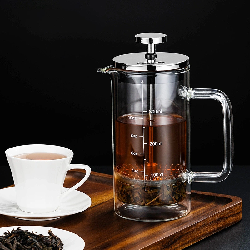 304 Stainless Steel Coffee Press Heat Resistant Thickened Borosilicate Glass Tea Maker