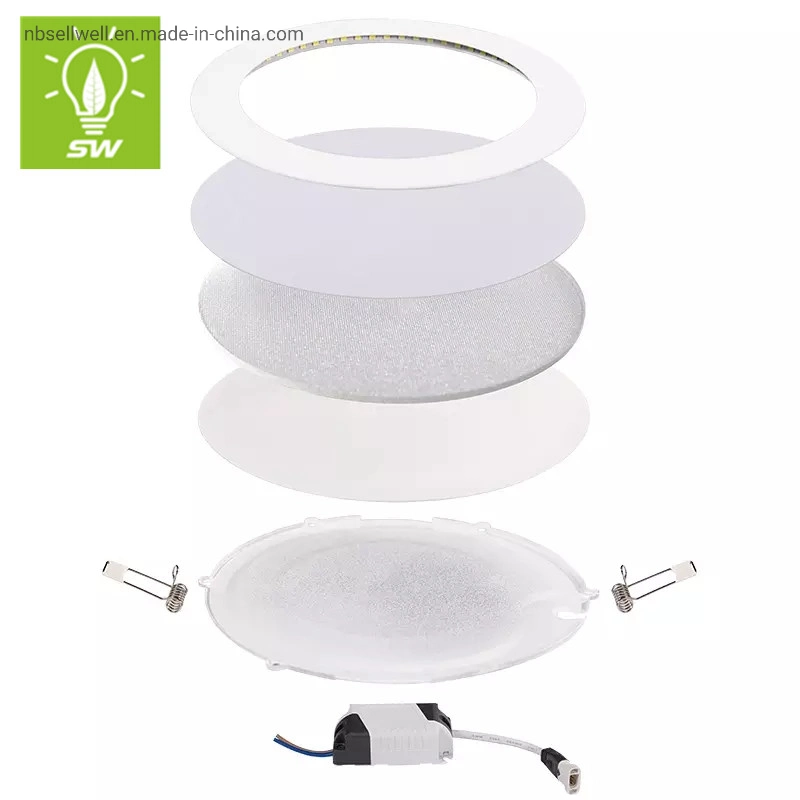 85-265V sans rebord intérieur Downlight encastré 3W 5W 7W 9W 12W 18W 24W IP20 surface ronde carrés Ceiling Lamp éclairage du panneau LED SMD Commerical 3000K 4200K 6500K