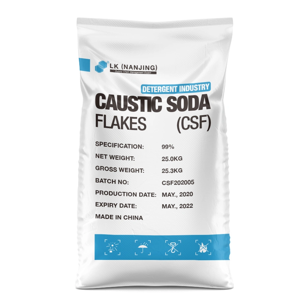 Pureza elevada 99% CSF Flocos de soda cáustica para tratamento de água