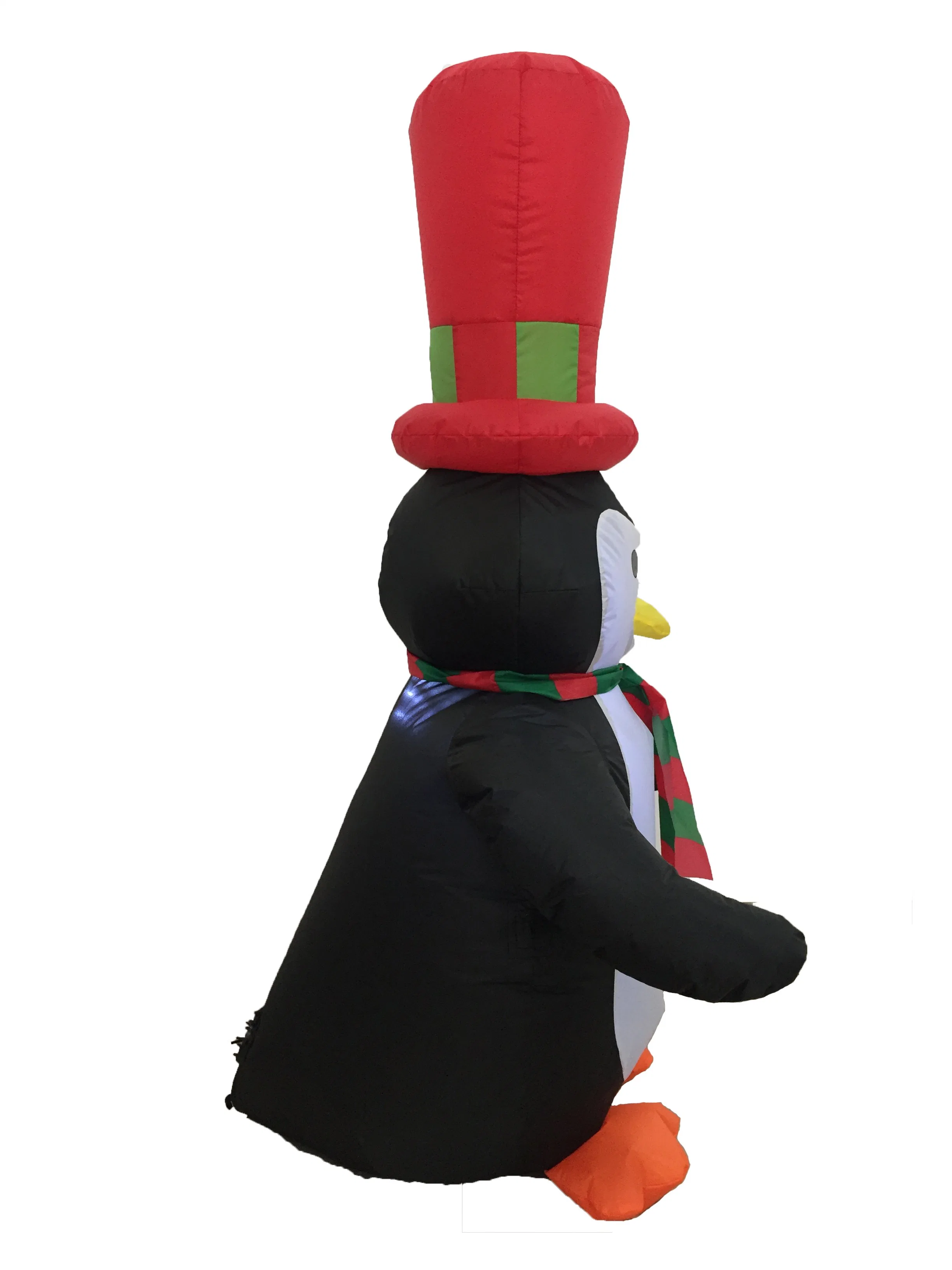 4FT High Hat Inflatable Sittingpenguin, Christmas Party Blow up Yard Home Lawn Decoration
