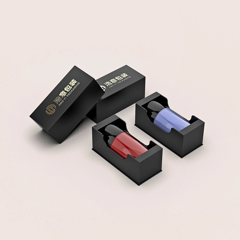 Wholesale/Supplier Custom Black Cardboard Paper Nail Polish Bottle Box Cosmetics Packaging Box