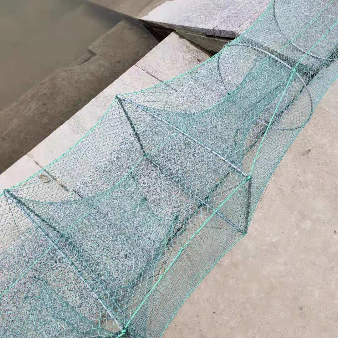 High Strength Plastic Coated Spring Crab Cage PE Ply Net Fishing Trap Aquaculture Equipment Lobster Crab Trap