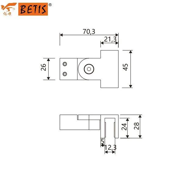 Shower-Enclosure Bathroom Hardware 316-Stainless-Steel Fixed-Panel Adjustable Support-Bar Bracket