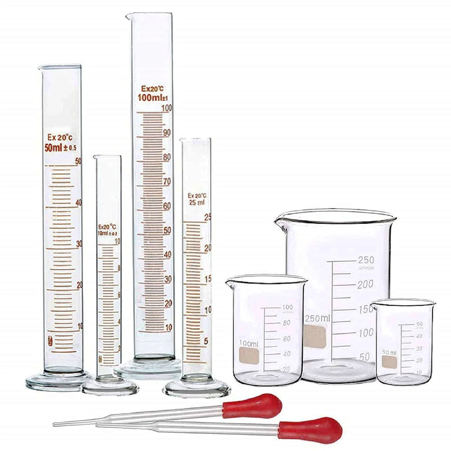 Cylindre de mesure de verrerie de laboratoire, cylindre en verre de 500 ml avec graduation