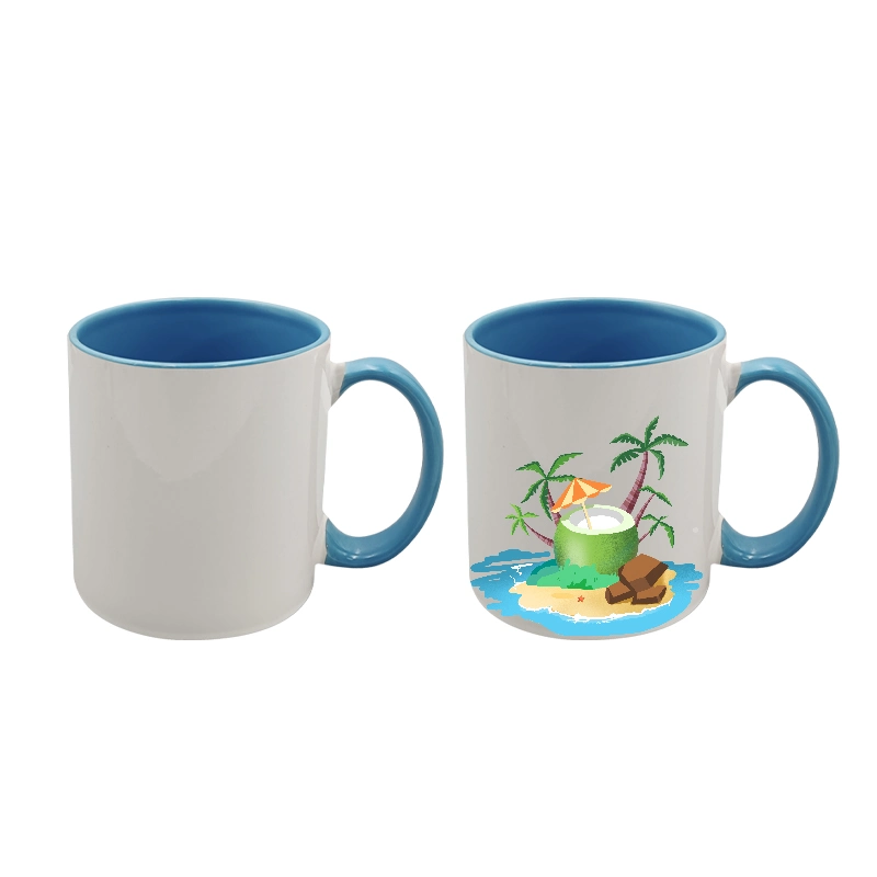 11oz Sublimation Customized Logo White Ceramic Mug Color for Coffee and Beer