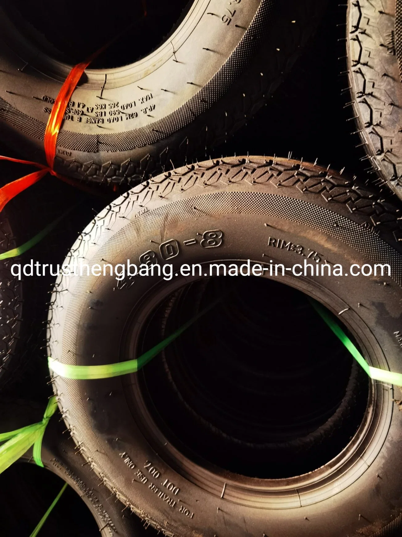 Carro de mano de alta calidad de los neumáticos de caucho de neumático 4.80X8 de la rueda de carretilla 16 pulg.