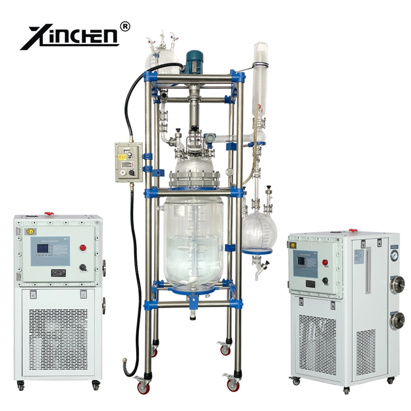 Stationary Mixing Tank Two-Layer 50L Glass Reactor for Pilot Plants