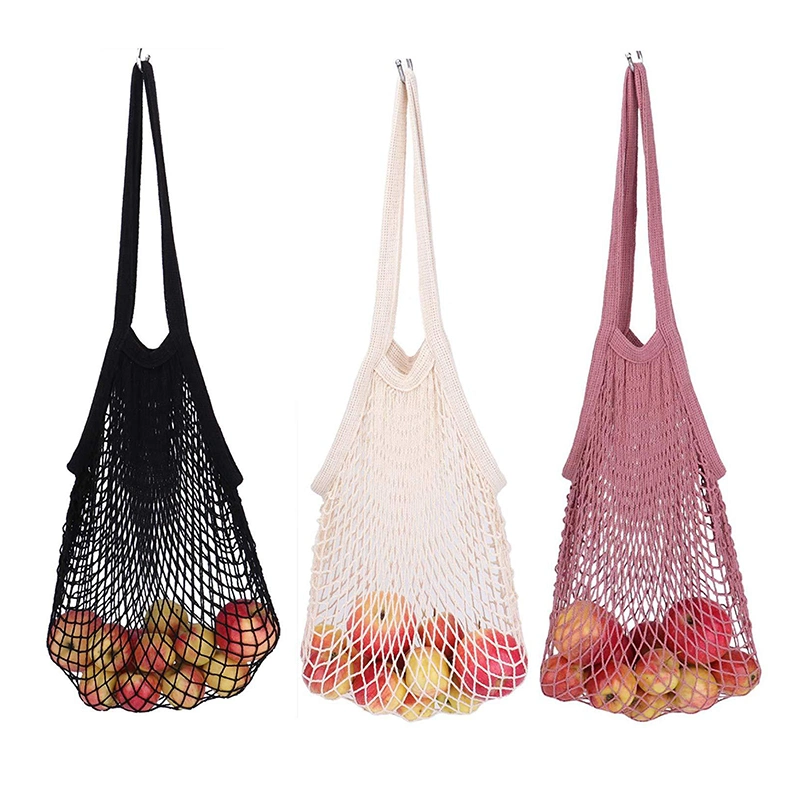 Custom Eco Reusable Produce Bags String Net Mesh Shopping Bag Tote