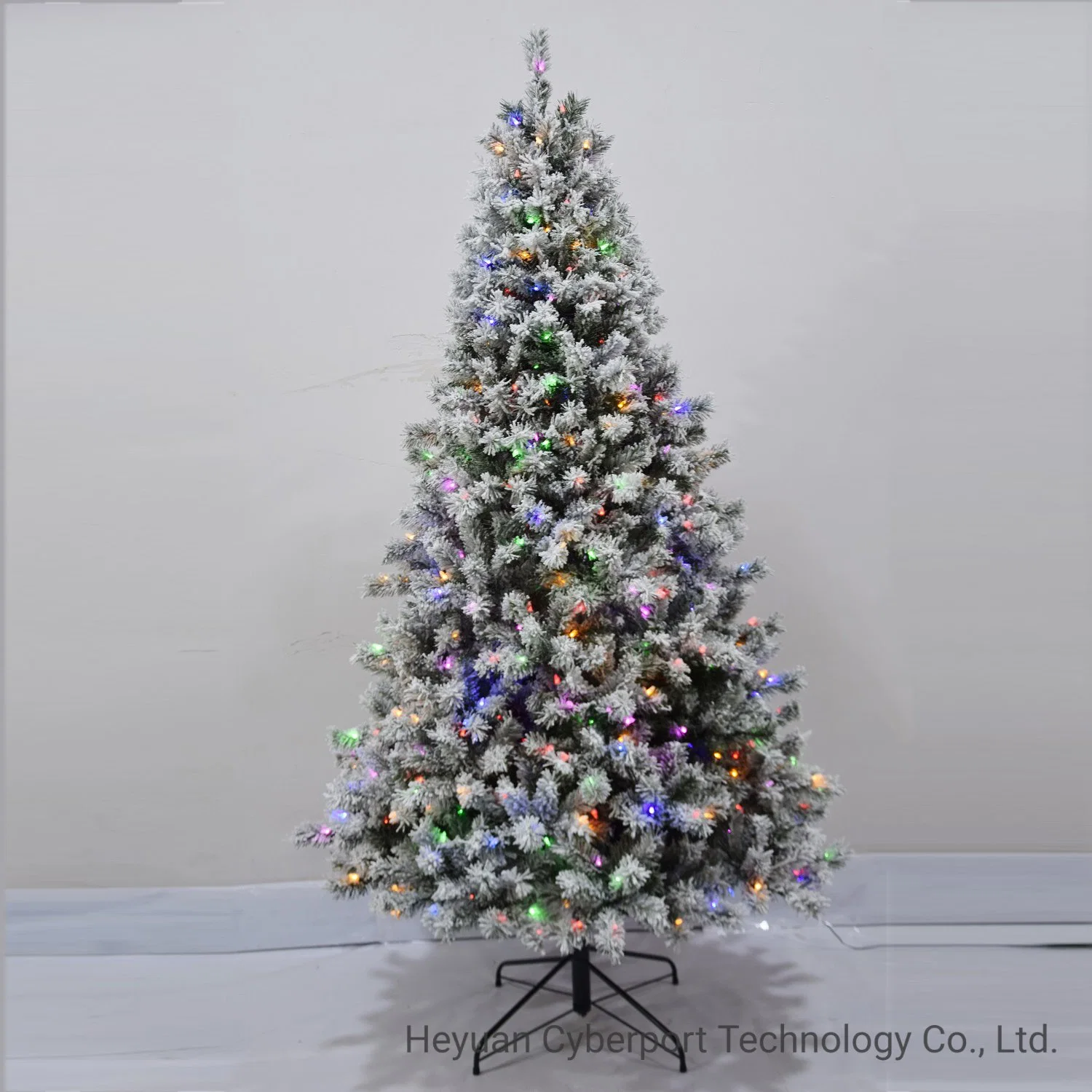 Low Price 7.5FT Artificial Gaint Hinged Tree with Multi Color Light for Christmas Day