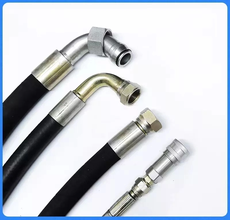 Professional Durable SAE 100 R1at/En853 1sn SAE 100 R2/En853 2sn Wire Braided Hydraulic Rubber Pipes Assembly