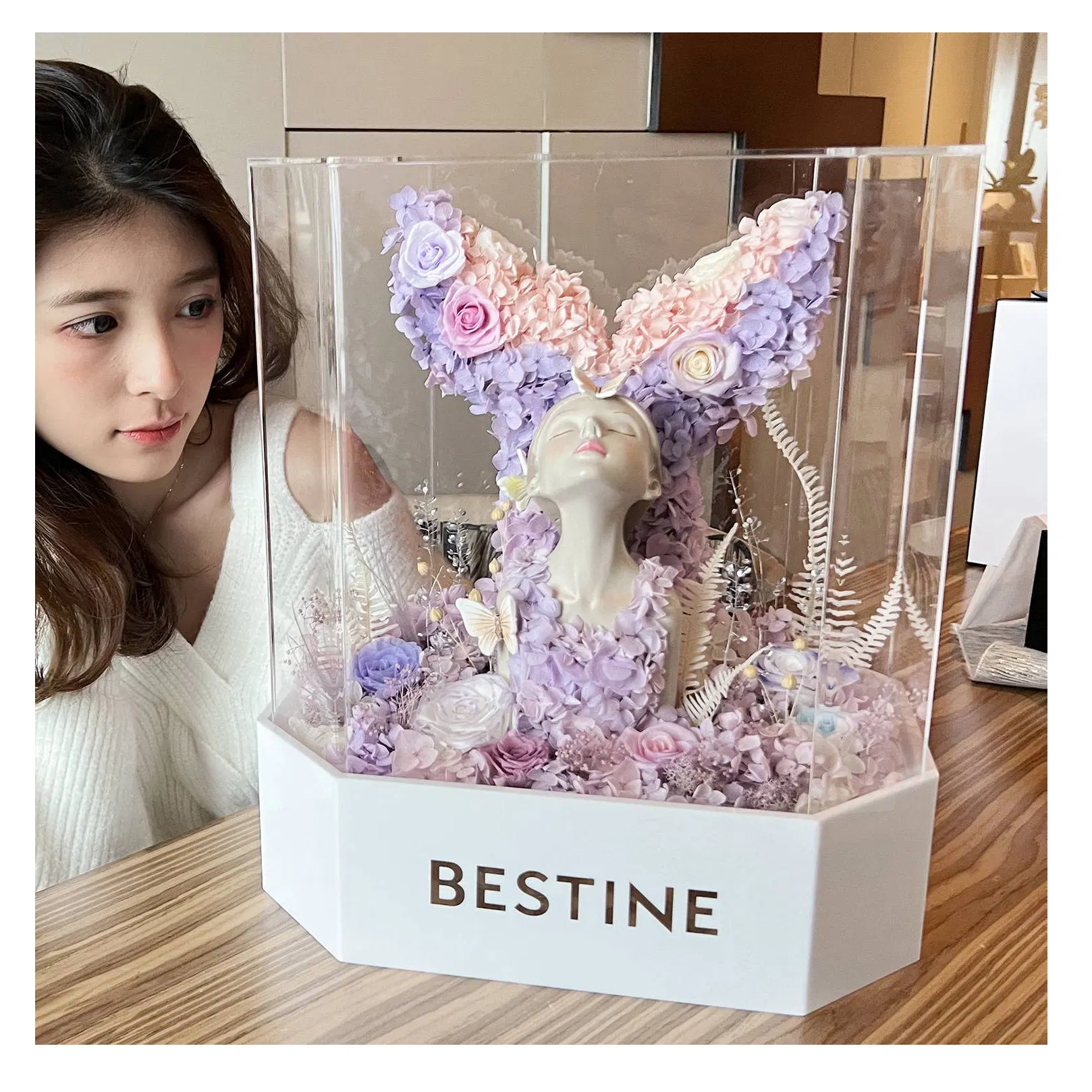 2023 Trending Products High quality/High cost performance Rose Bear Rose Rabbit Preserved Eternal Rose Soap Flower Foam Rose Teddy Bear