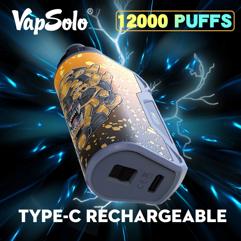 Vapsolo Nouveau Bang King 12000 Bouffées 12K Vape Jetable 22ml 650mAh Batterie Rechargeable 0% 2% 5% Puff 12000 Cigarettes Électroniques avec Affichage de Puissance et de Liquide E.