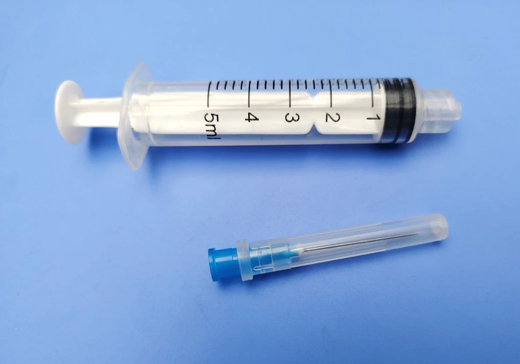 Disposable Syringe 5ml, PE Bag, Luer Lock, with CE and ISO 13485