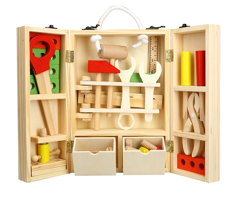 DIY Manual Lifting Puzzle Simulation Wooden Children's Play House Set Intelligent Toolbox Intellectual & Educational Toys DIY Toys