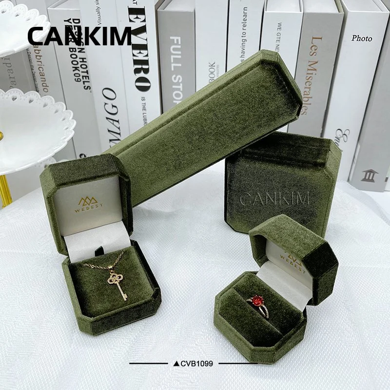 Cankim Baeta de alto grau bracelete pendente do anel de veludo de Pérolas Box/Caixa de jóias de plástico com o seu logotipo de Estampagem