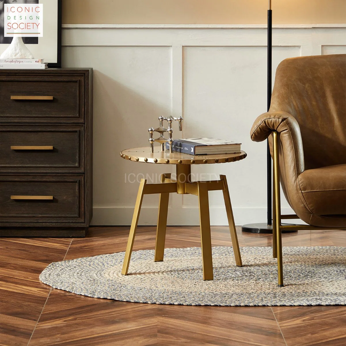 Industrial Modern Living Room Furniture Office Hotel Home Sitting Room Golden Side Table Metal Iron Coffee Table