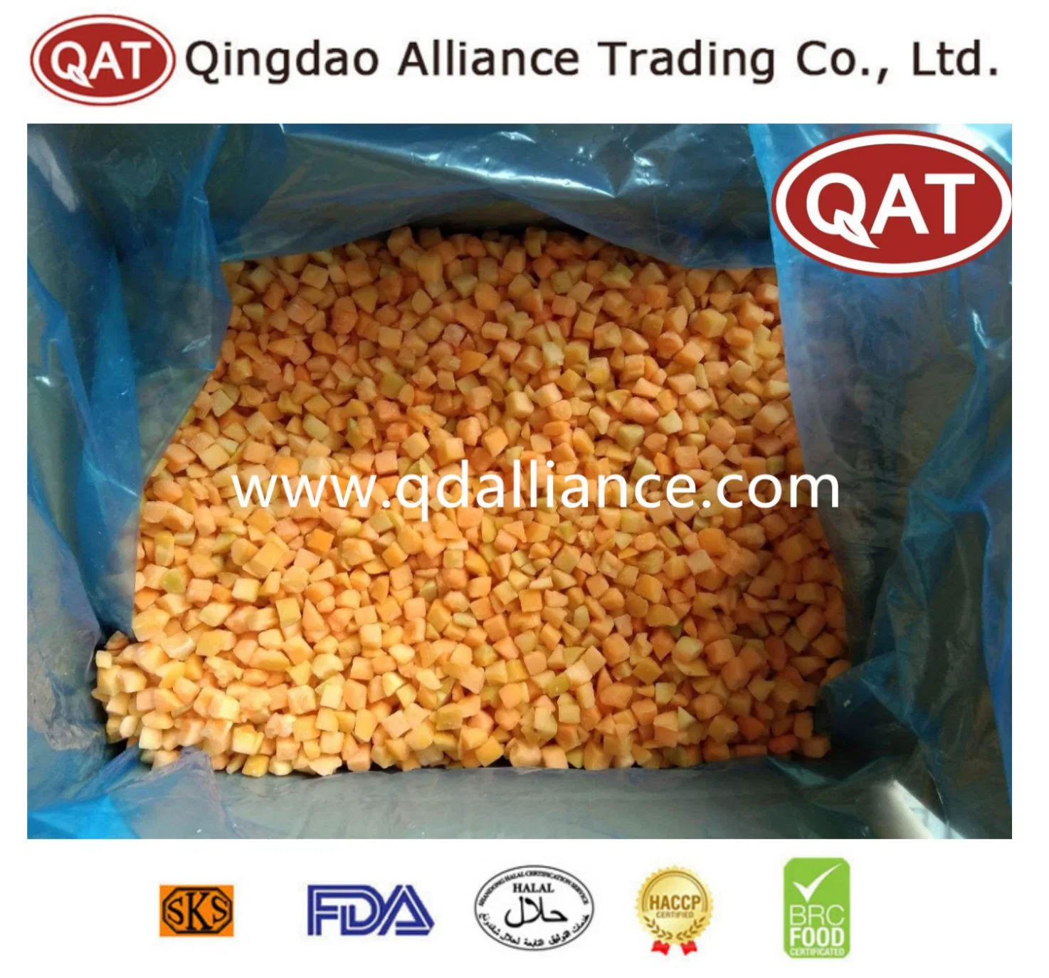 Preserved IQF Fruits Frozen Diced Apricot with High Quality for Exporting