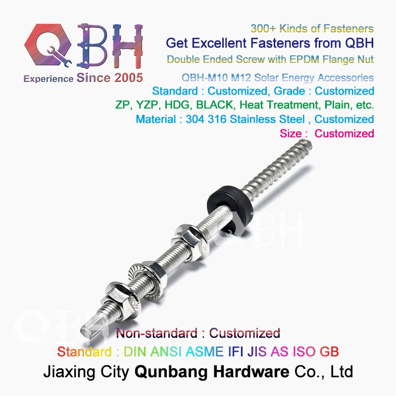 Qbh Stainless Steel Screw Photovoltaic PV Solar Power Energy Panel Bracket Rack Mounting Frame Spare Maintaining Repairing Replace Replacement Fastener Fixture